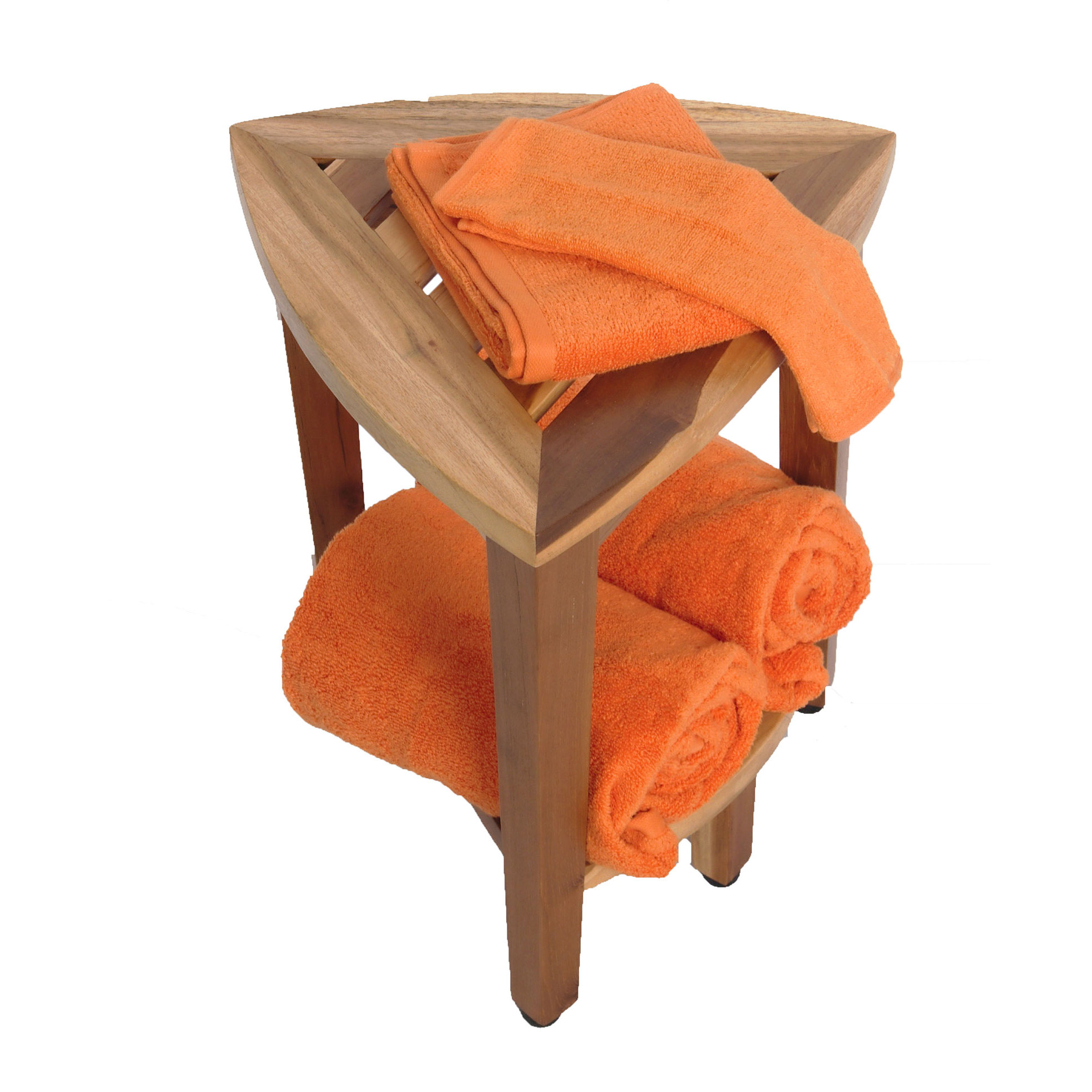 EcoDecors EarthyTeak™ Teak Corner Shower Bench & Reviews Wayfair