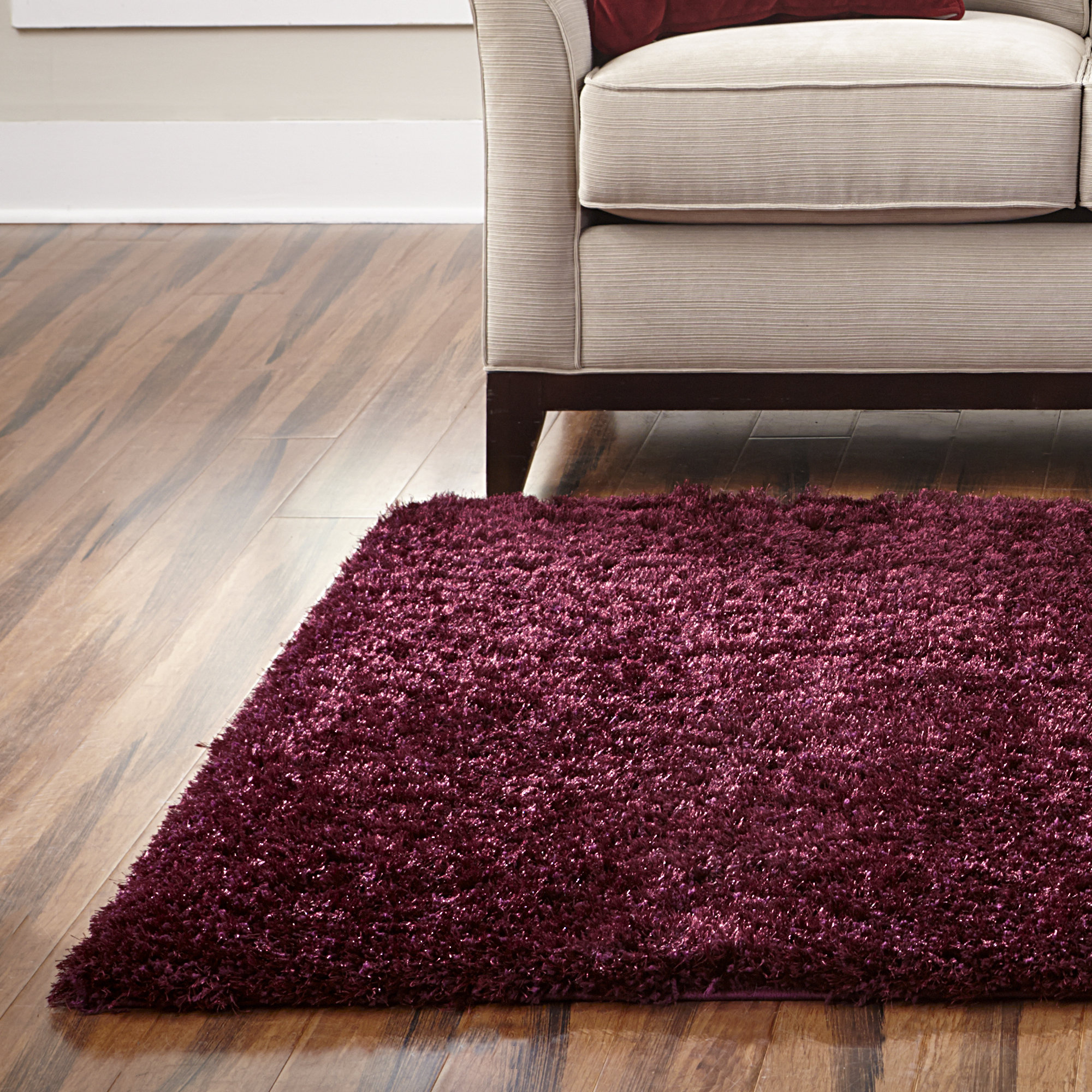 Welspun Spaces HomeBeyond© Eyelash Shag Maroon Area Rug & Reviews Wayfair