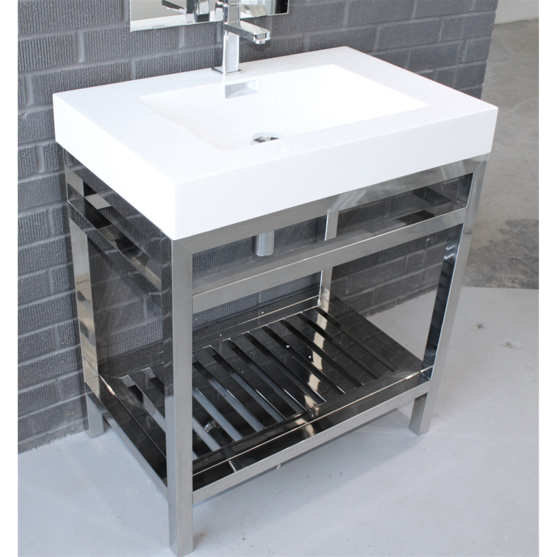 Kube Bath Cisco 30" Modern Stainless Steel Vanity Base & Reviews Wayfair