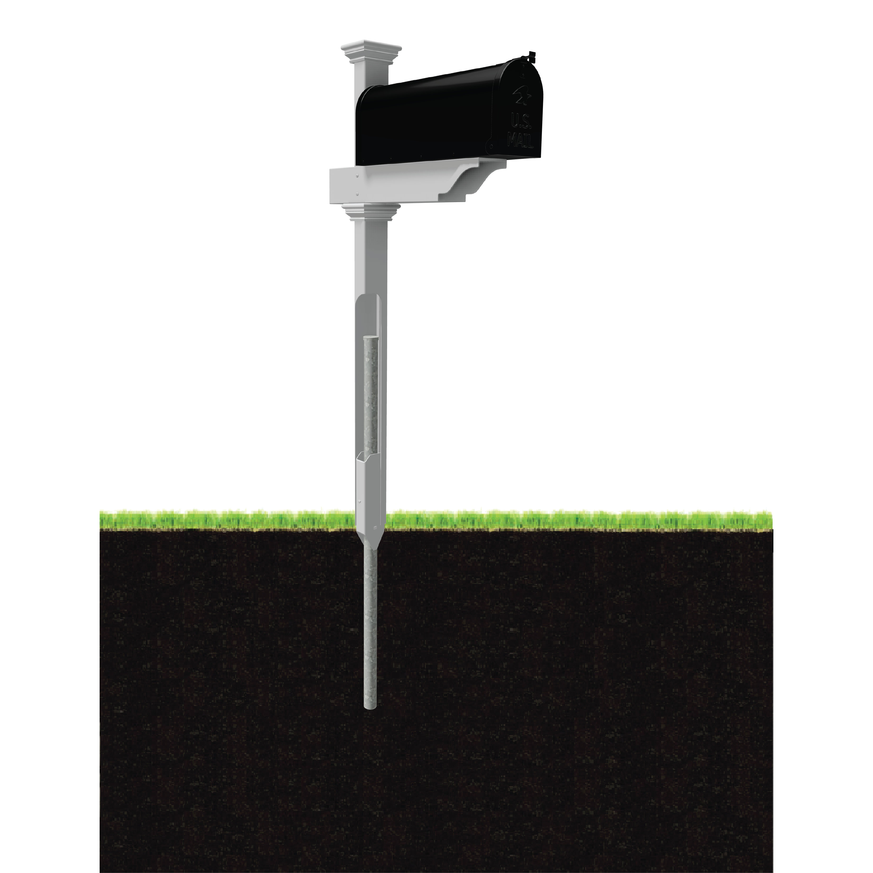 Zippity Outdoor Products Rockport Mailbox Post with NoDig Steel Pipe