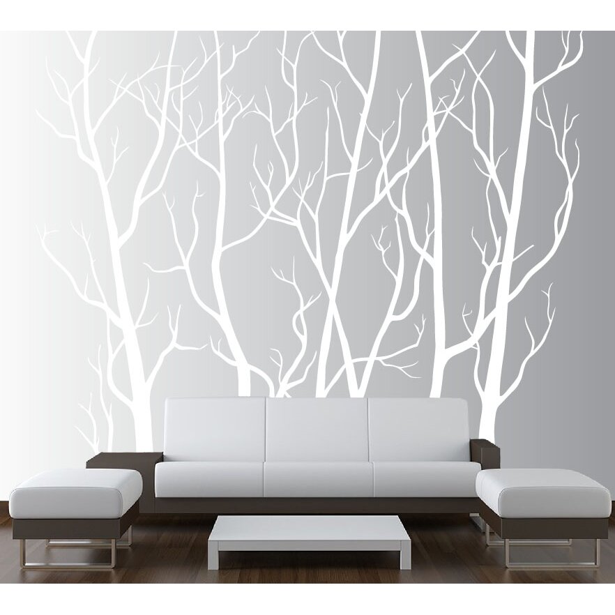 Innovative Stencils Tree Forest Branches with Birds Wall Decal