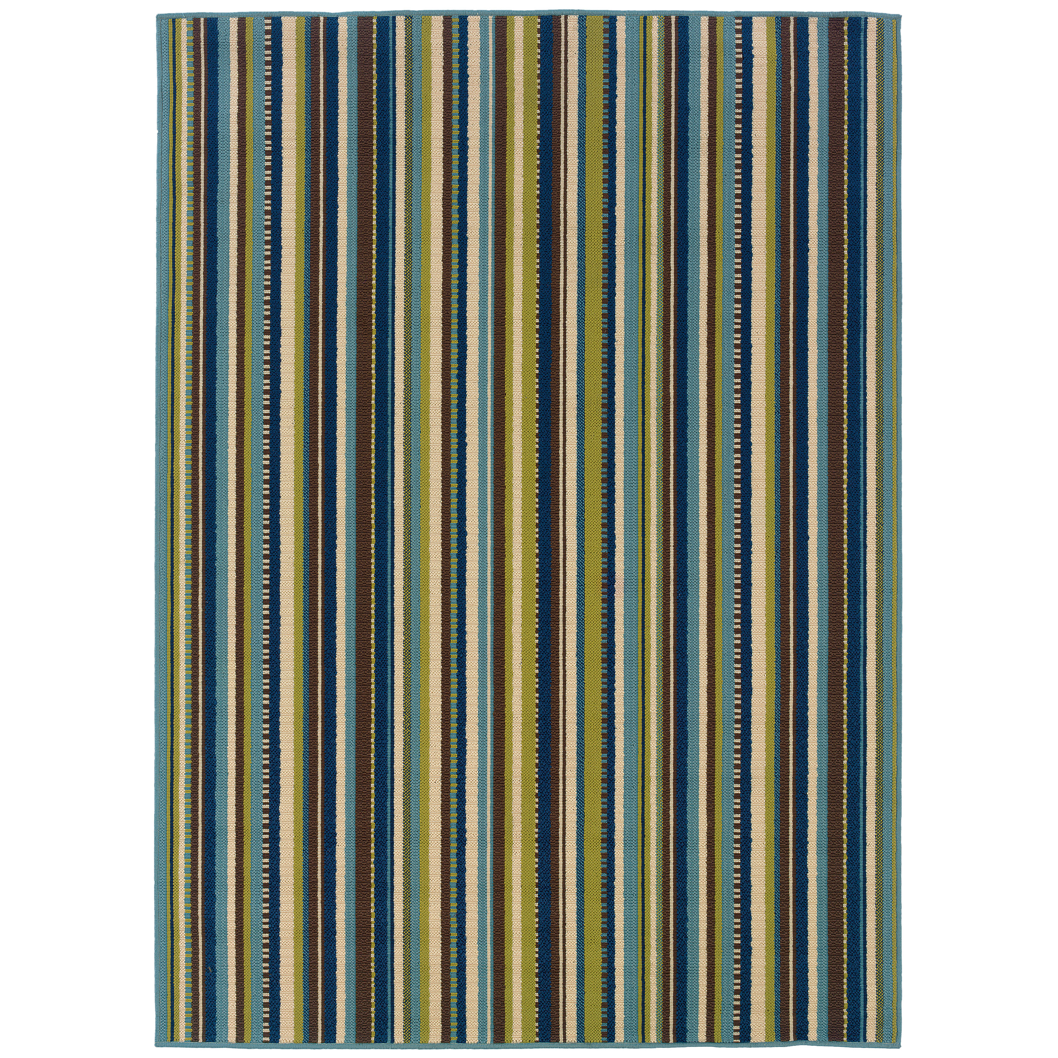 Threadbind Capri Blue/Brown Indoor/Outdoor Area Rug & Reviews Wayfair