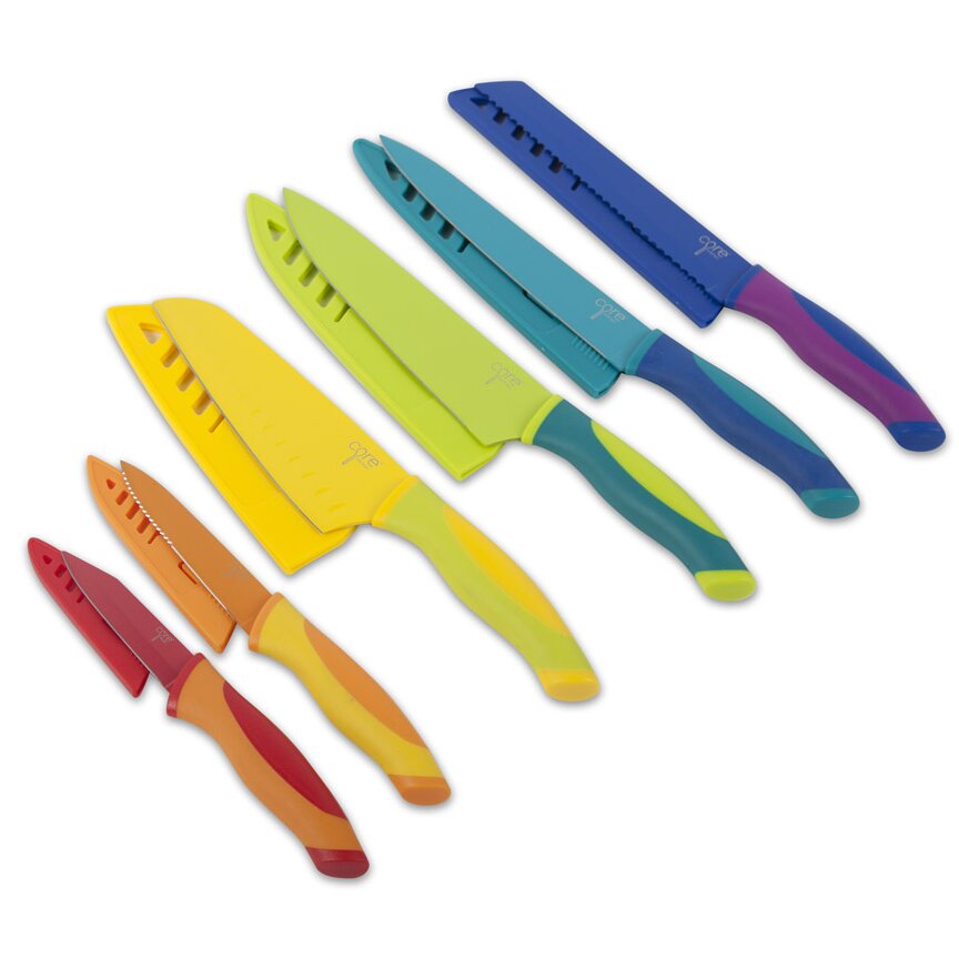 6 Piece Color Knife Set Wayfair   Knife Set 10458 