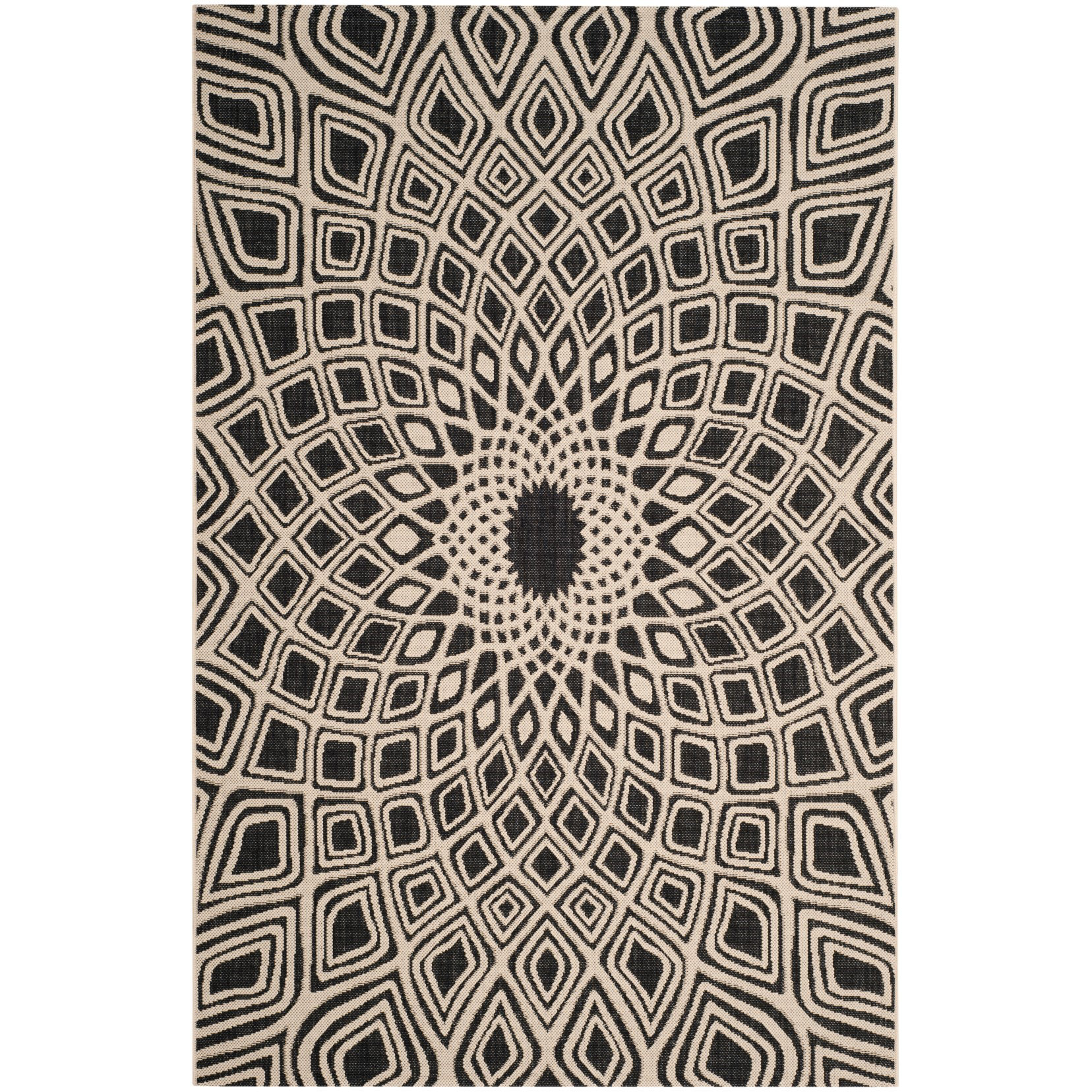 Courtyard Black/Beige Area Rug Wayfair