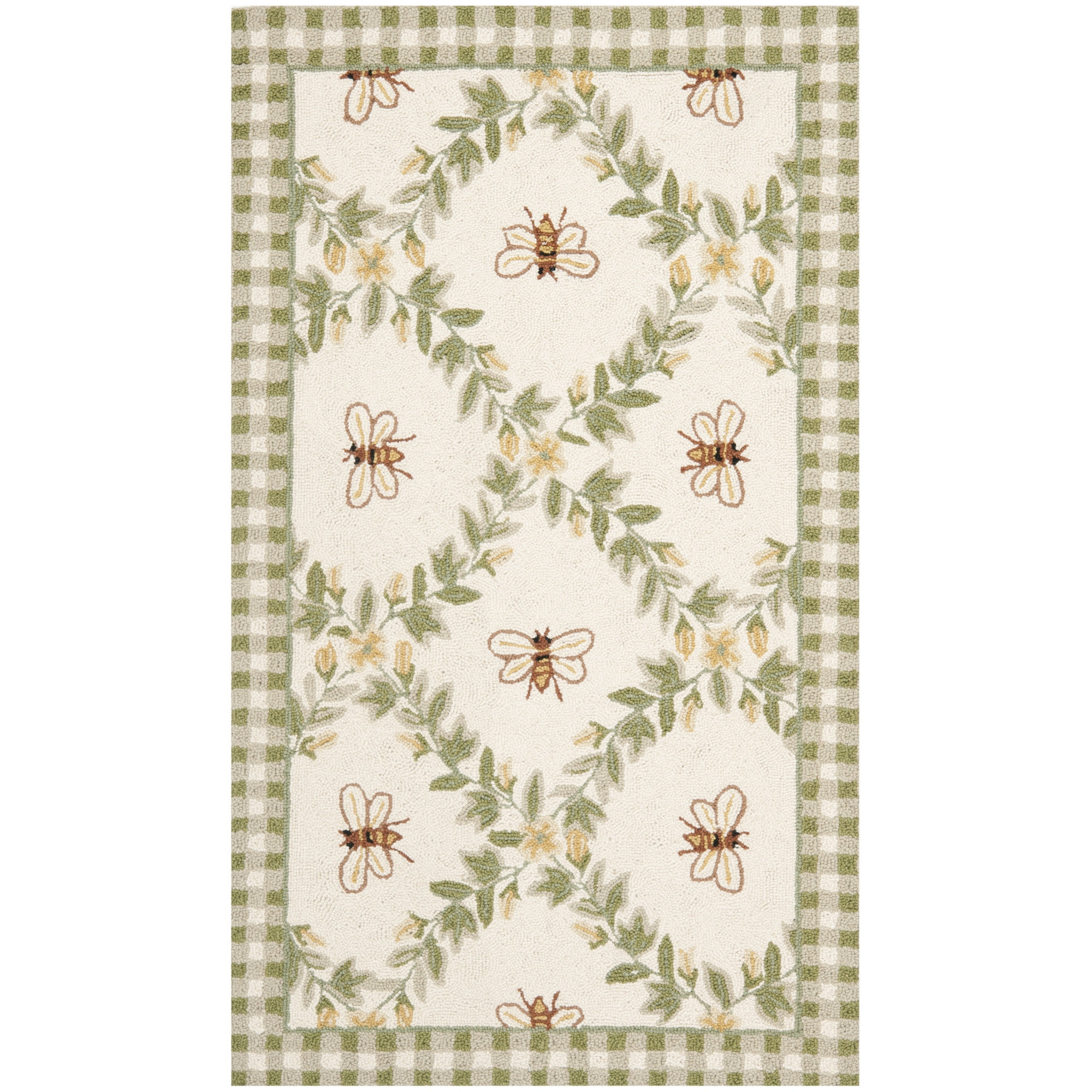 Safavieh Chelsea Ivory / Green Bumblebee Area Rug & Reviews Wayfair