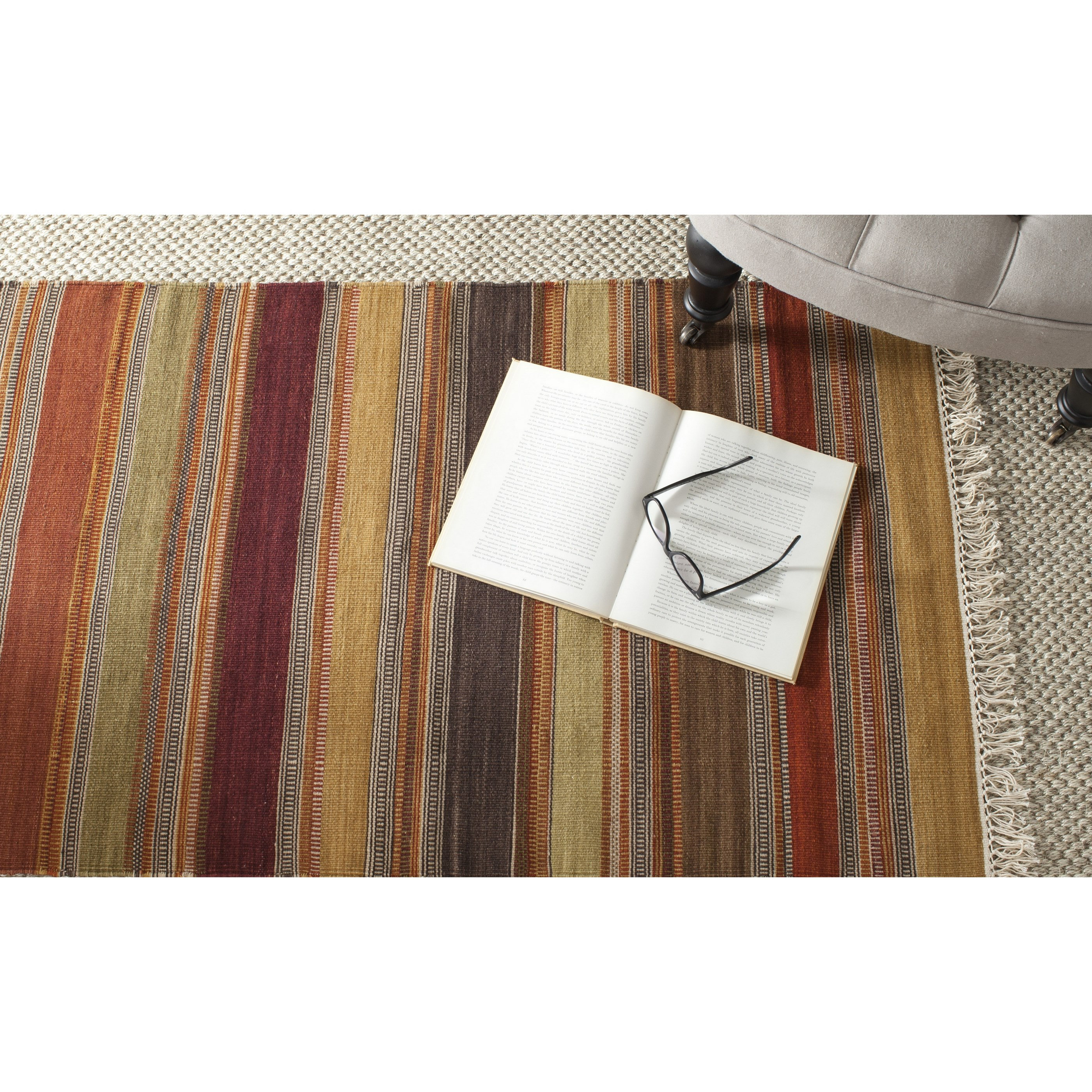 Safavieh Striped Kilim Gold Rug & Reviews Wayfair