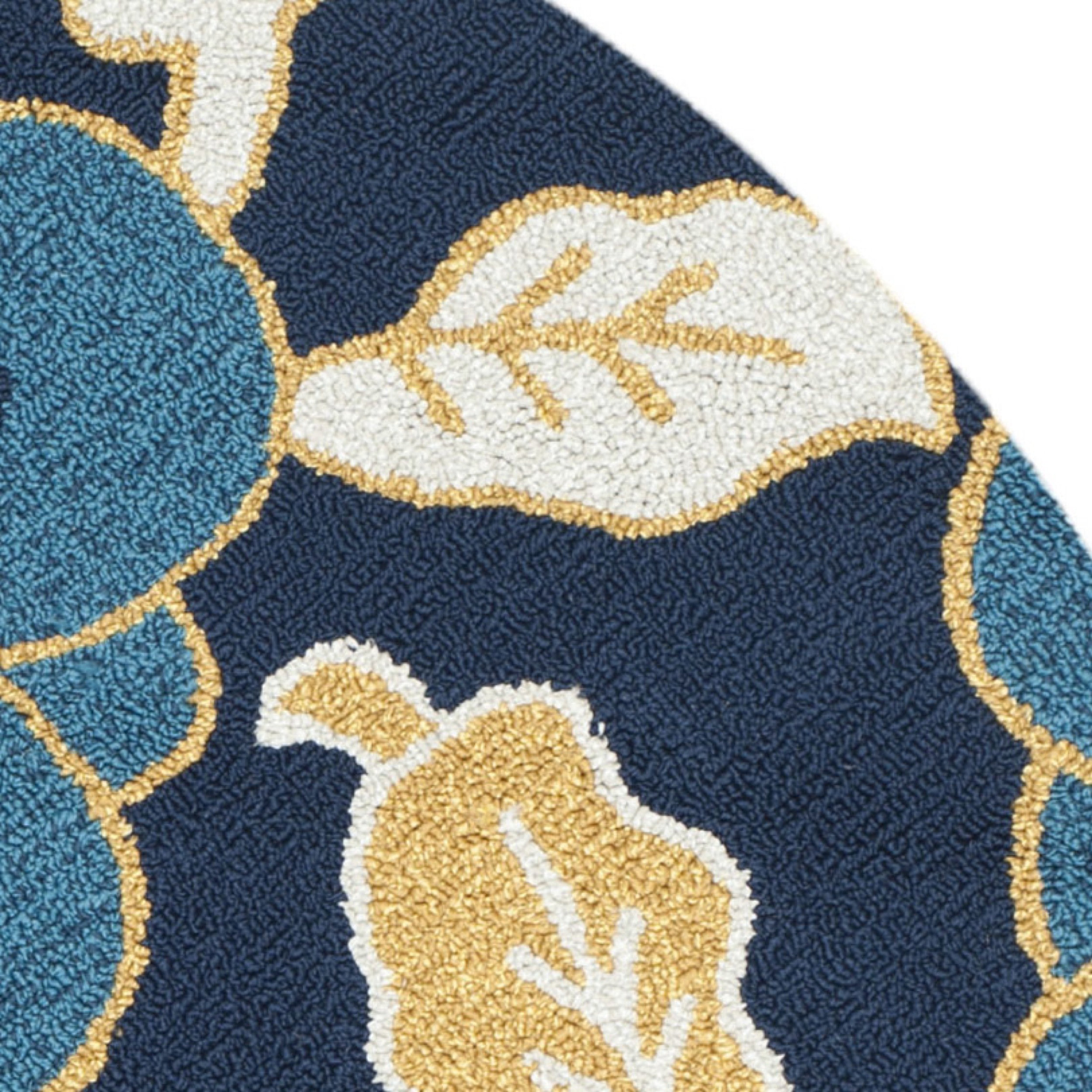 Safavieh Four Seasons Navy/Yellow Floral and Plant Area Rug & Reviews