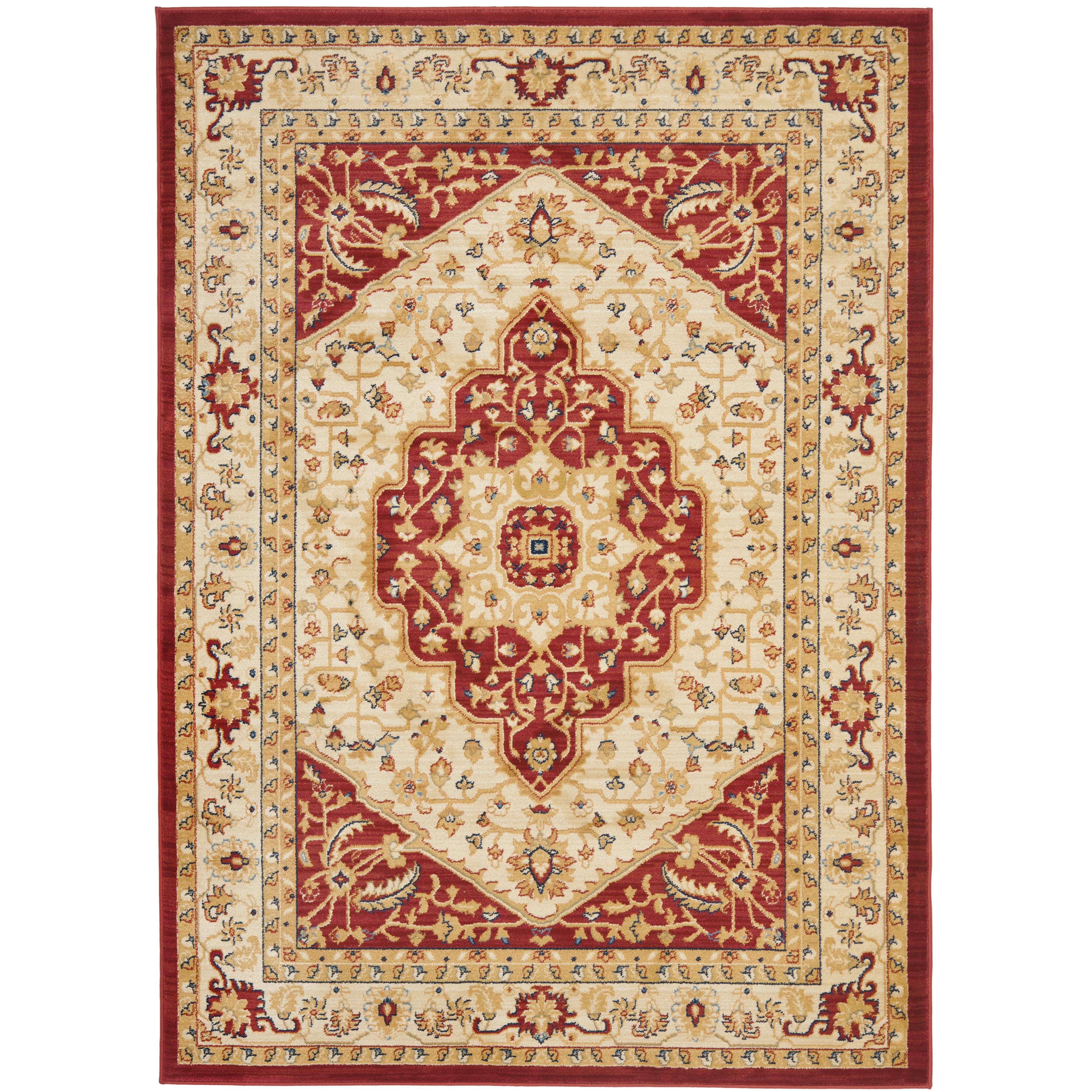 Austin Cream/Red Area Rug Wayfair