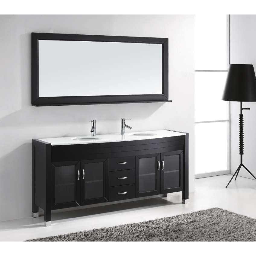 Virtu Ava 71" Double Bathroom Vanity Set with White ...