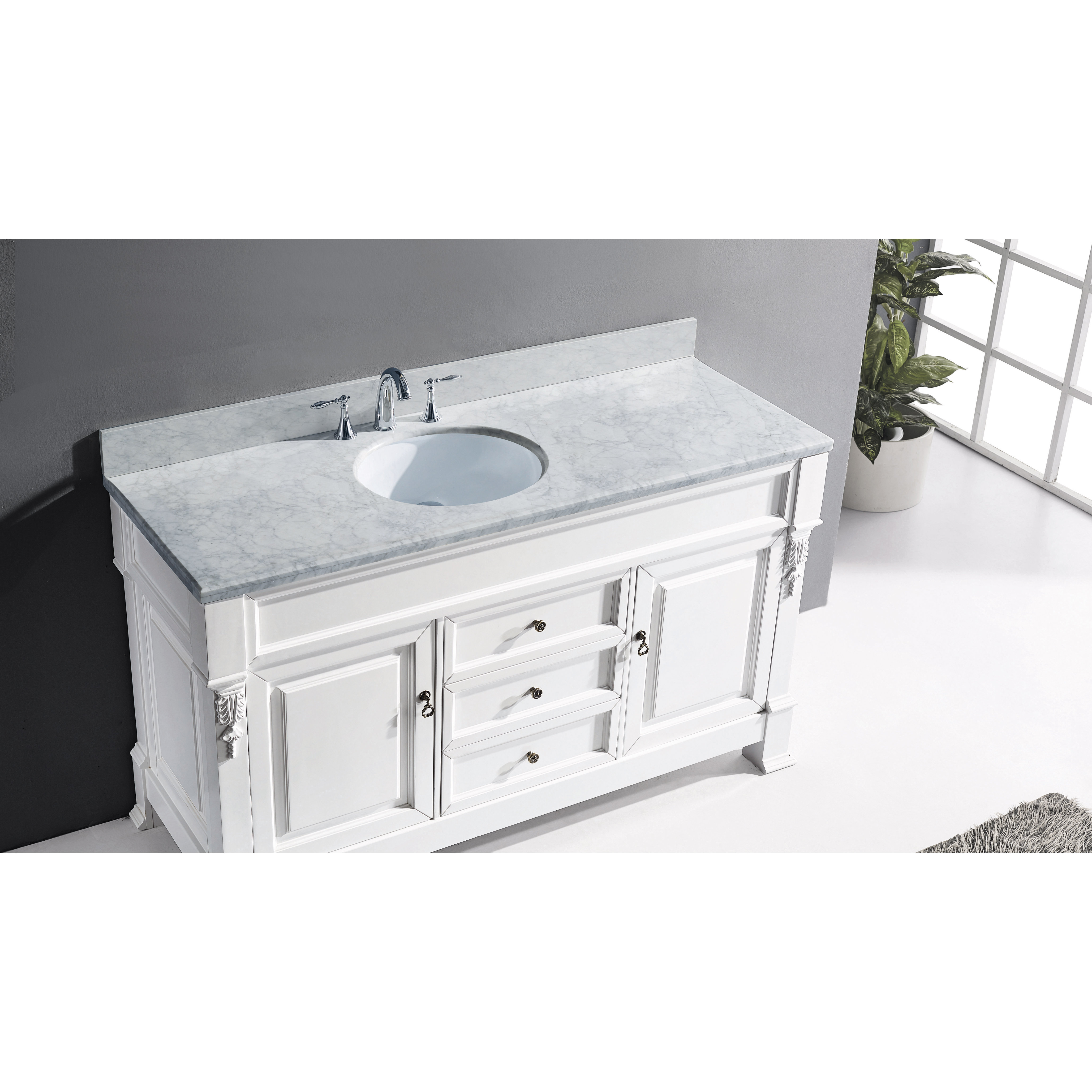 Huntshire 59quot; Single Bathroom Vanity Set with Mirror  Wayfair