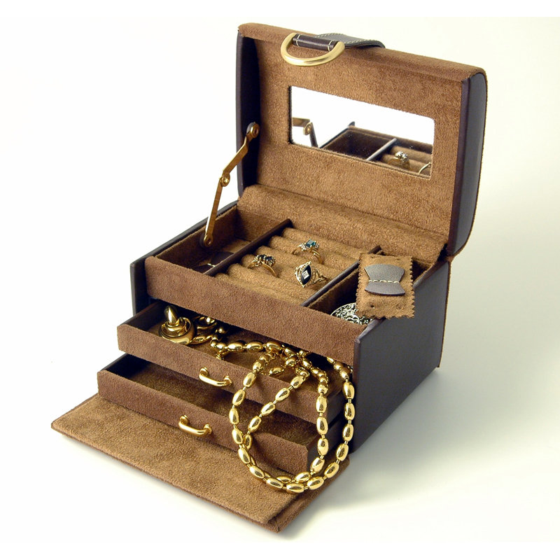 Faux Suede and Leather Jewelry Box Wayfair