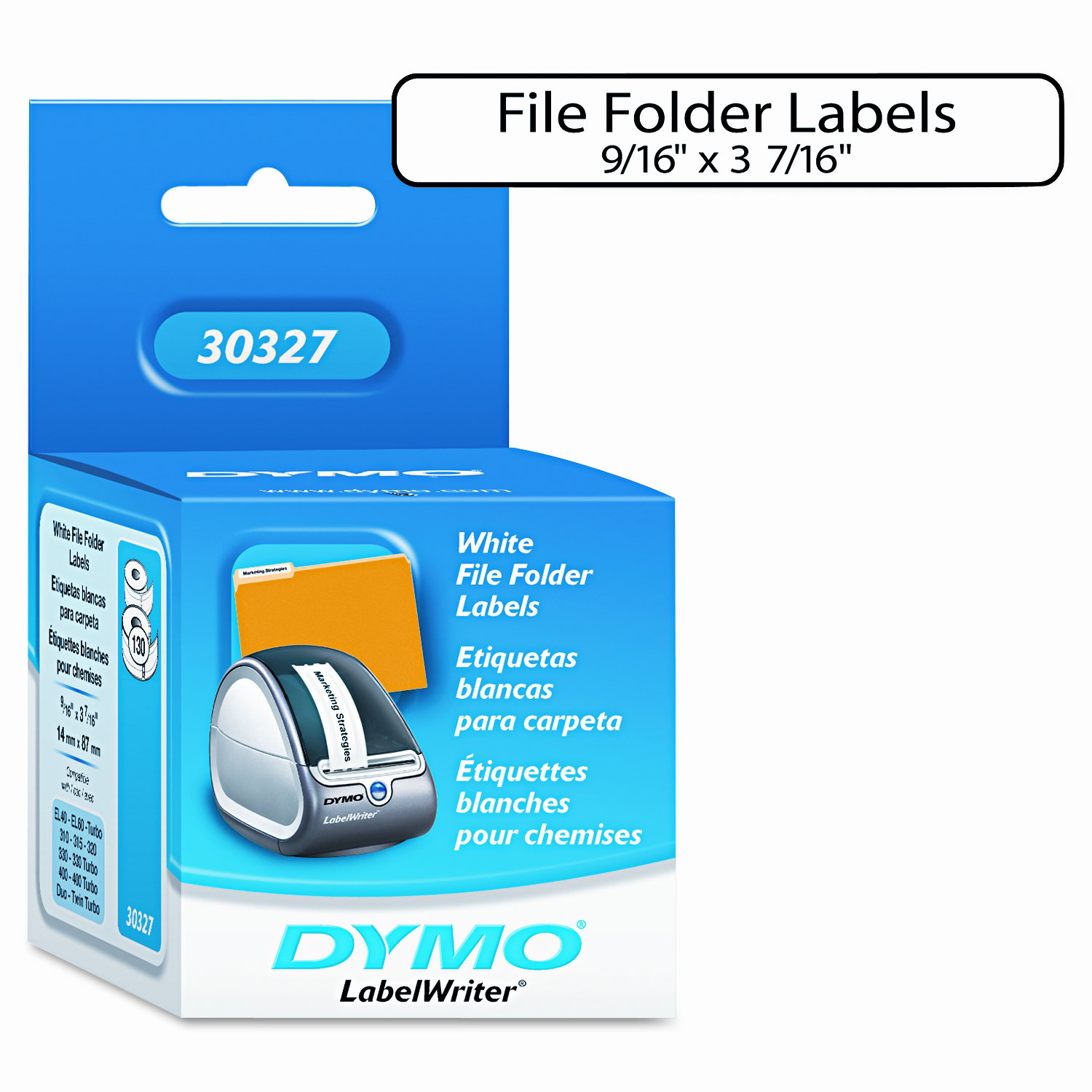 Dymo Corporation 30327 1 Up File Folder Labels, 260/Box on PopScreen