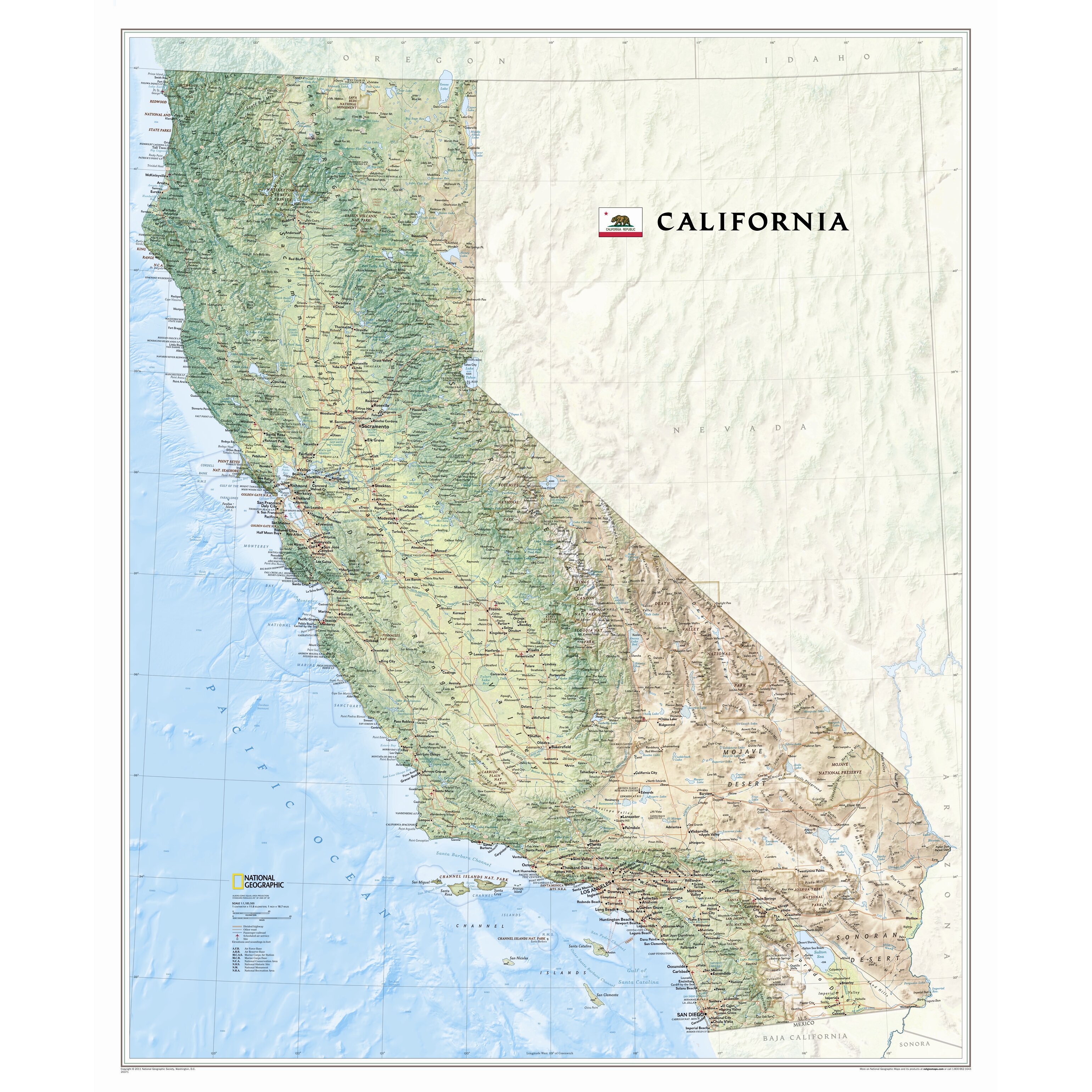 California State Wall Map Wayfair   National Geographic Maps California State Wall Map 