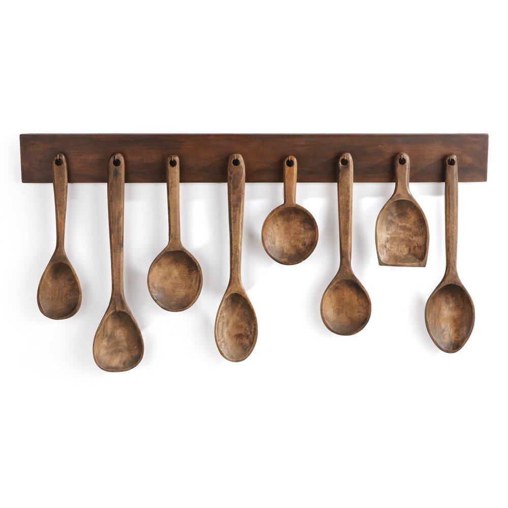 WM ST 8 WOODEN SPOONS W RACK 2723