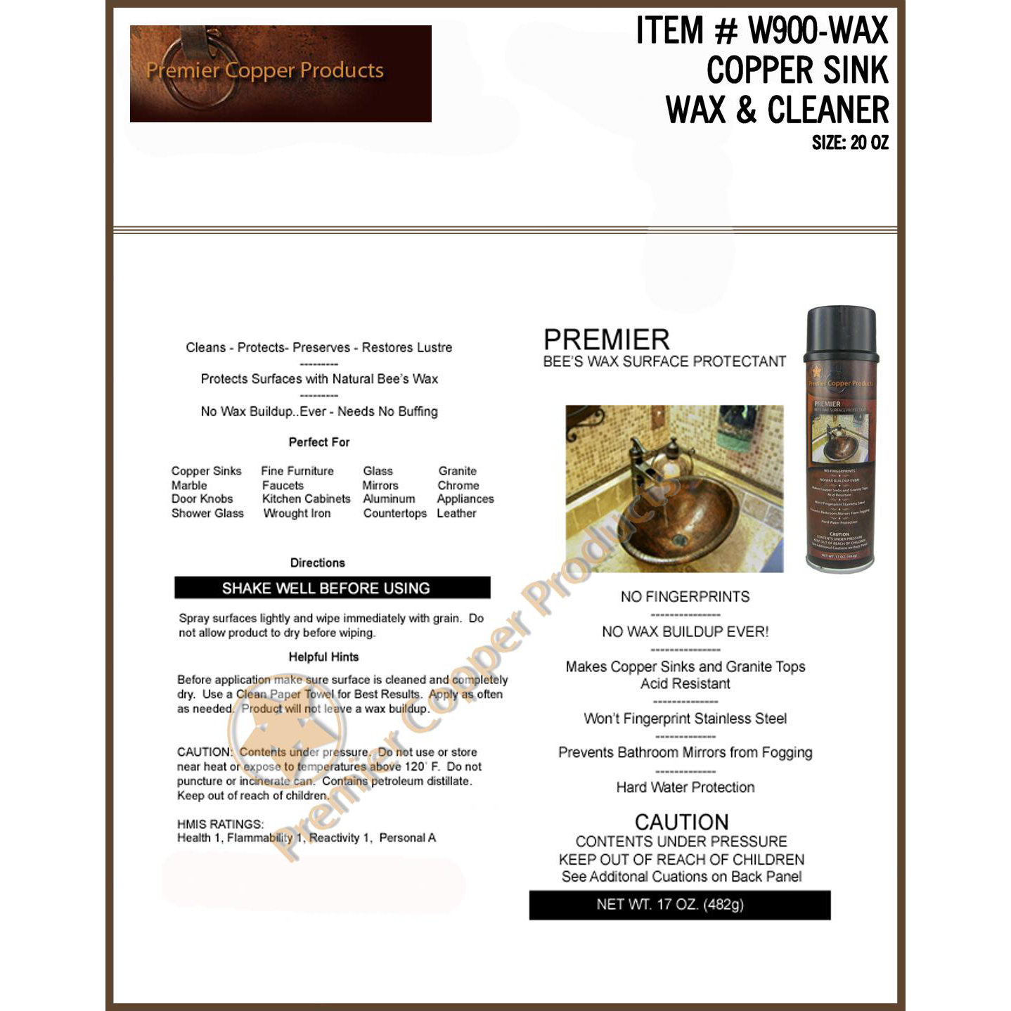 Premier Copper Products Copper Sink Wax and Cleaner & Reviews Wayfair