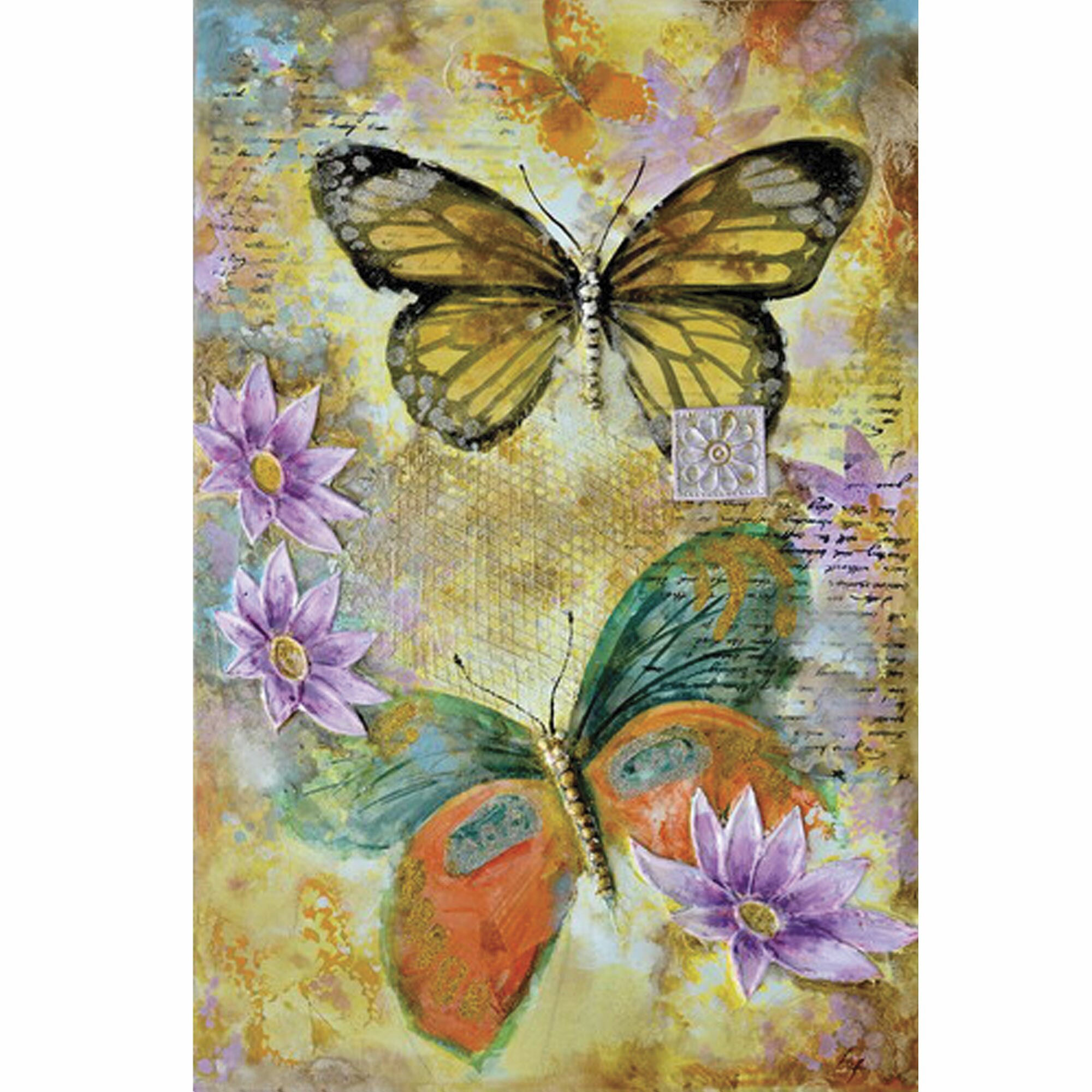 Revealed Art Butterfly Garden II Original Painting on Wrapped Canvas ...