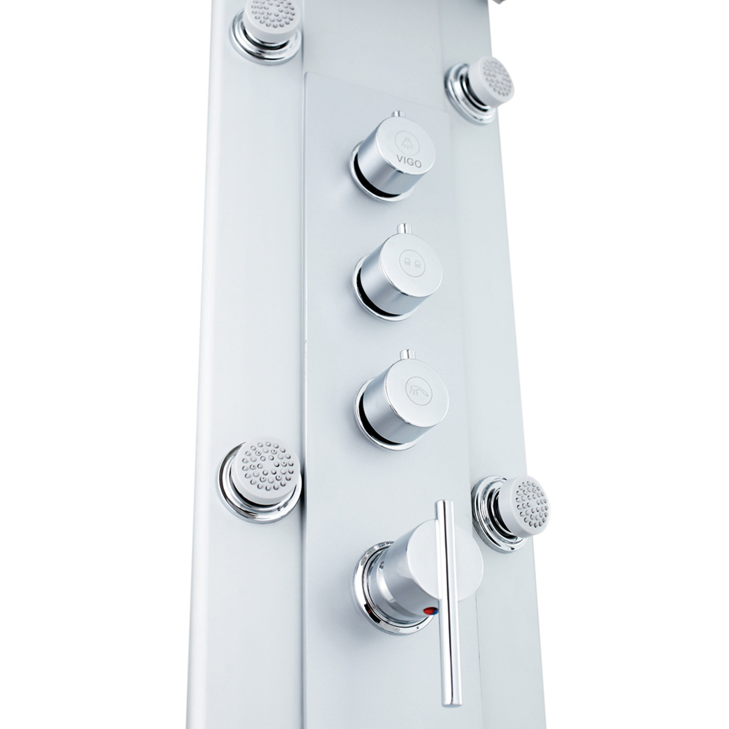 Vigo Elena Rain Waterfall Shower Panel with Jets and Hand Shower