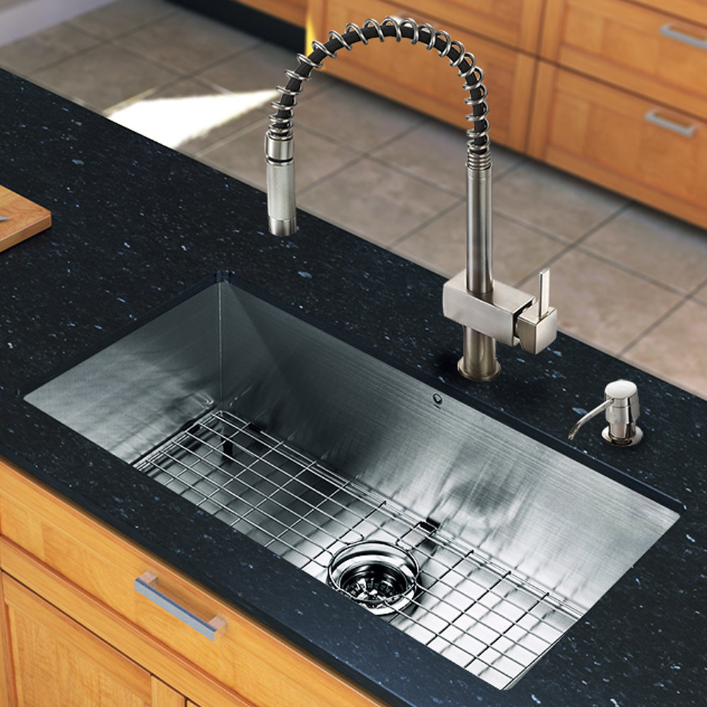 30 inch Undermount Single Bowl 16 Gauge Stainless Steel Kitchen Sink ...