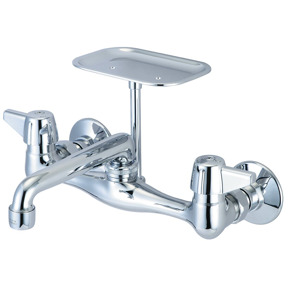 Double Handle Wall Mounted Kitchen Faucet with Soap Dish ...