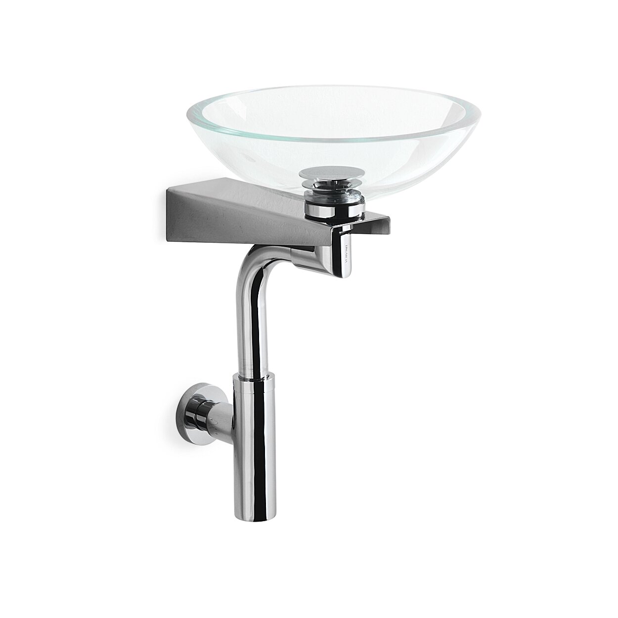 Goto Wall Mounted Bracket with Glass Sink, Trap and Drain Wayfair