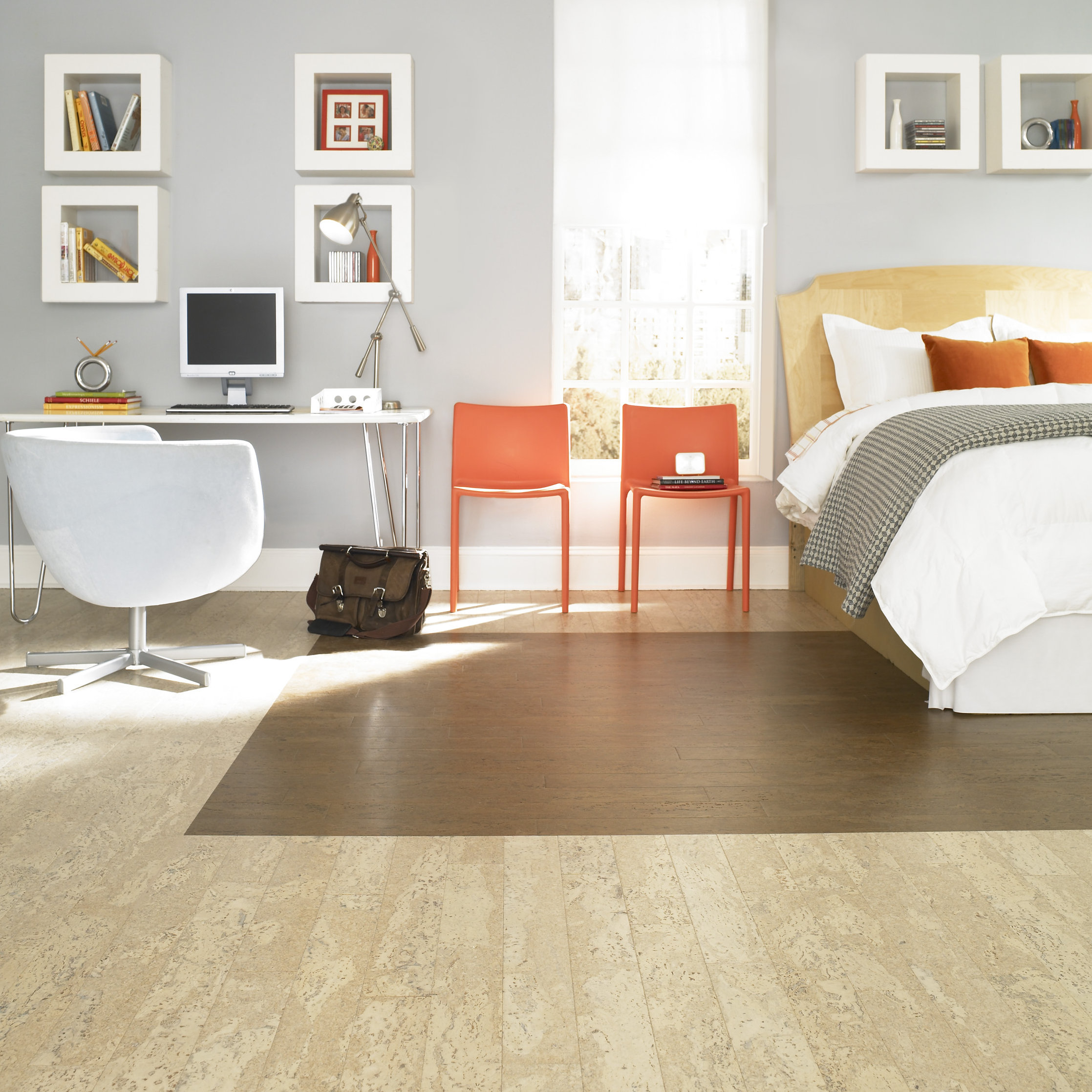 US Floors Almada 41/8" Engineered Cork Hardwood Flooring in Nevoa Alba