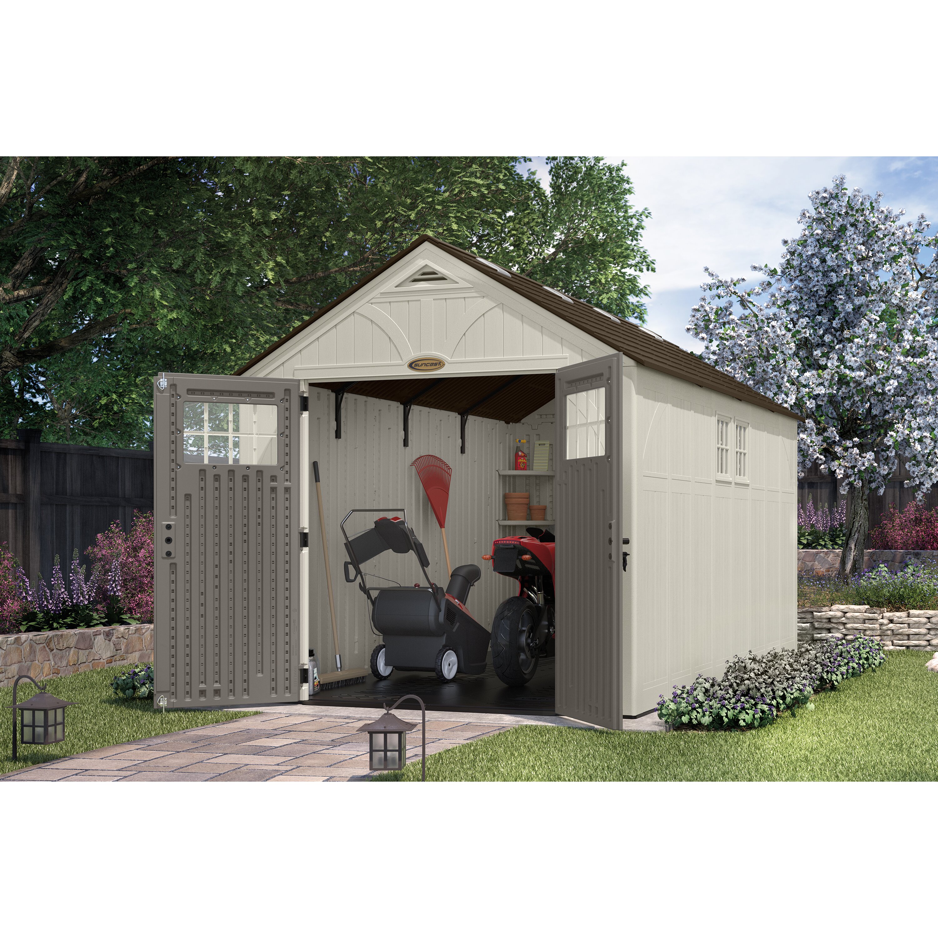 Suncast Tremont 8 Ft. x 13 Ft. D Resin Storage Shed ...