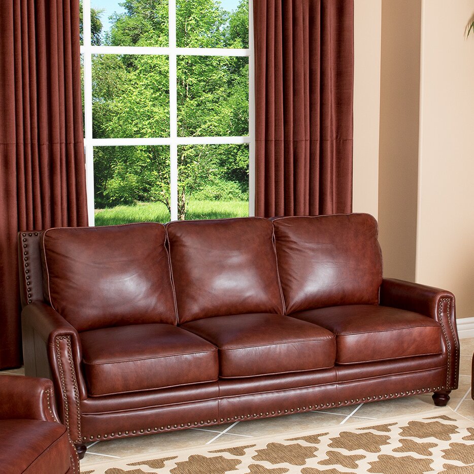 Abbyson Living Bel Air Leather Sofa & Reviews | Wayfair