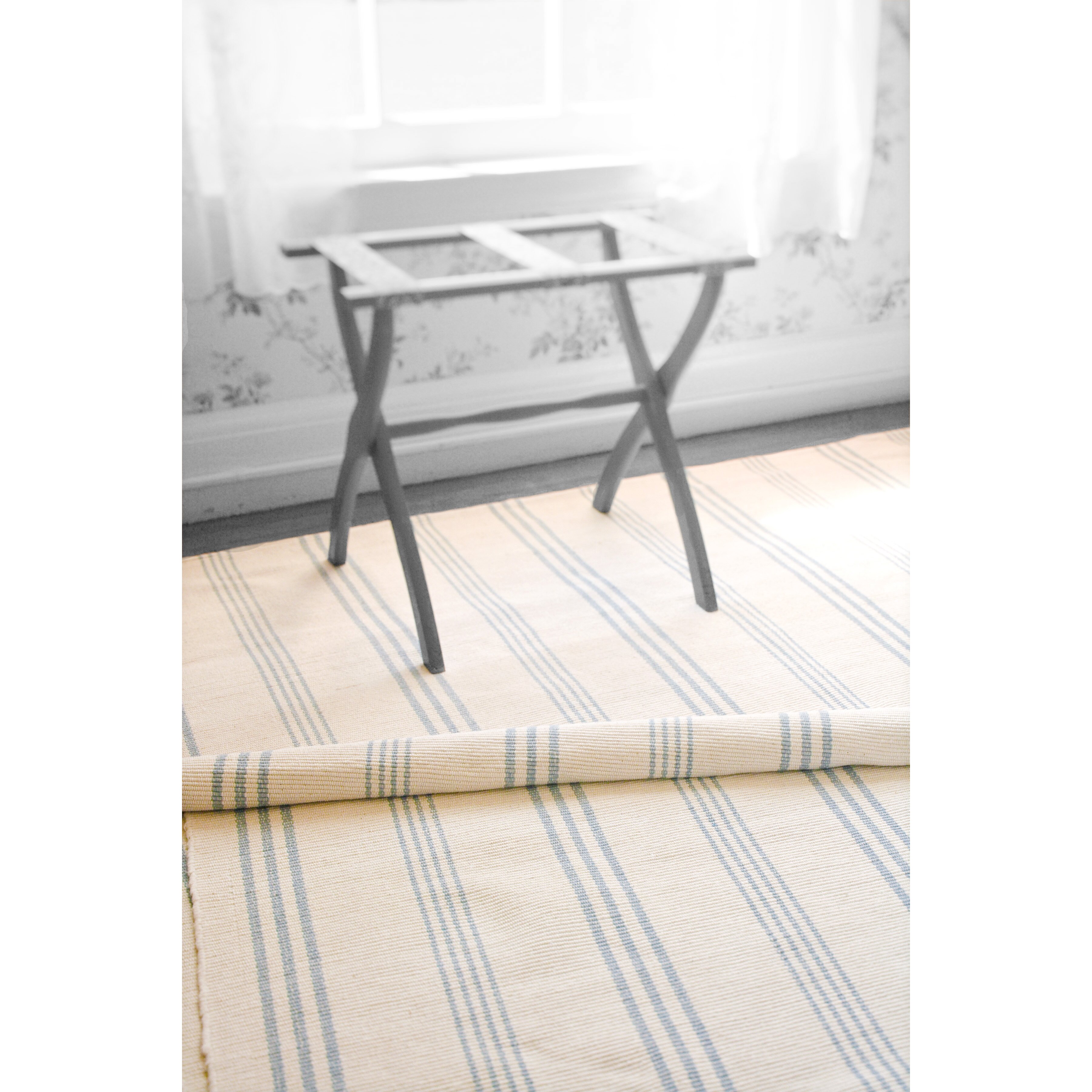 Dash and Albert Rugs Woven Swedish Blue & Ivory Stripe Area Rug