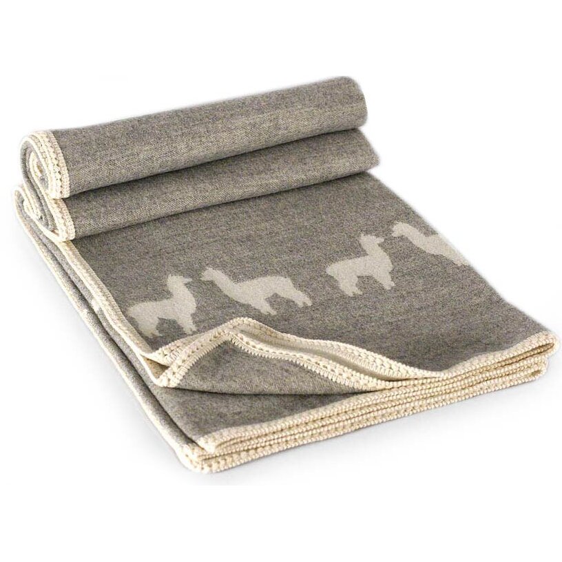 Alpaca Merino Woven Blanket Throw 100% Wool Squares ...