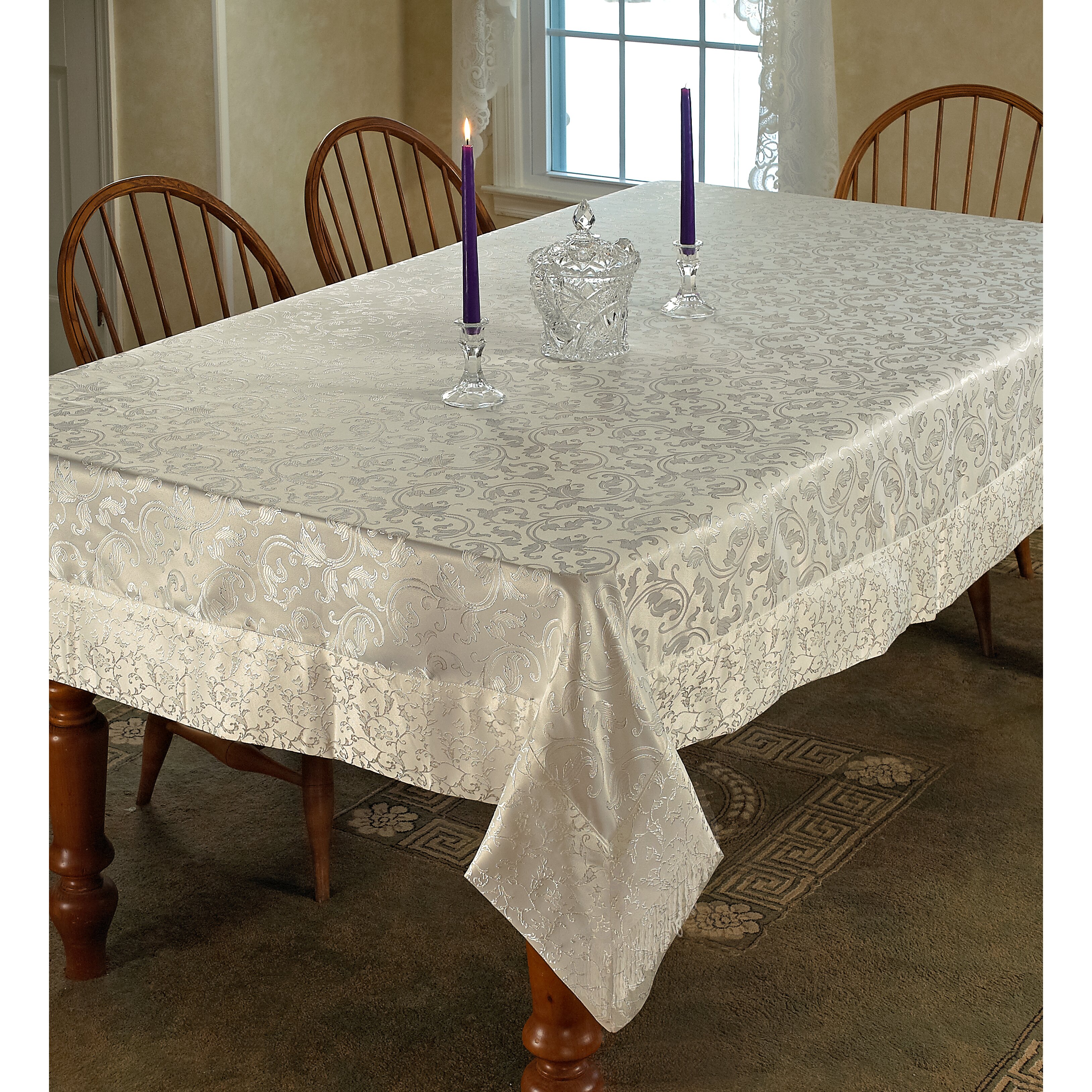 Violet Linen Princess Damask Vintage Tablecloth & Reviews | Wayfair