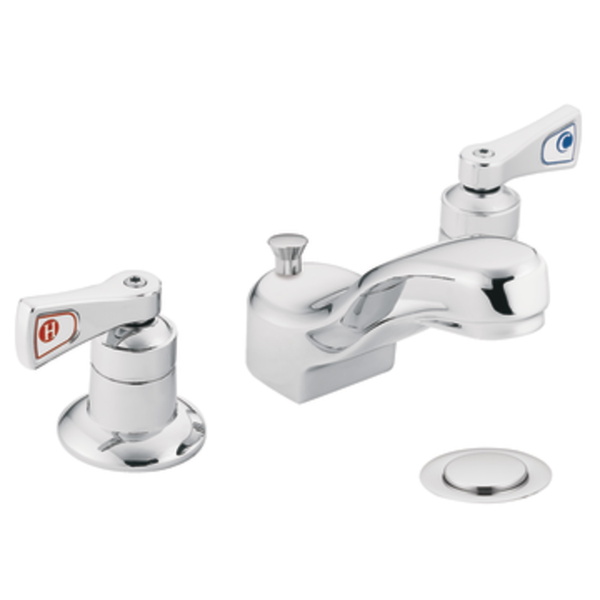 Moen M-Dura Double Handle Widespread Bathroom Faucet with Drain Hole