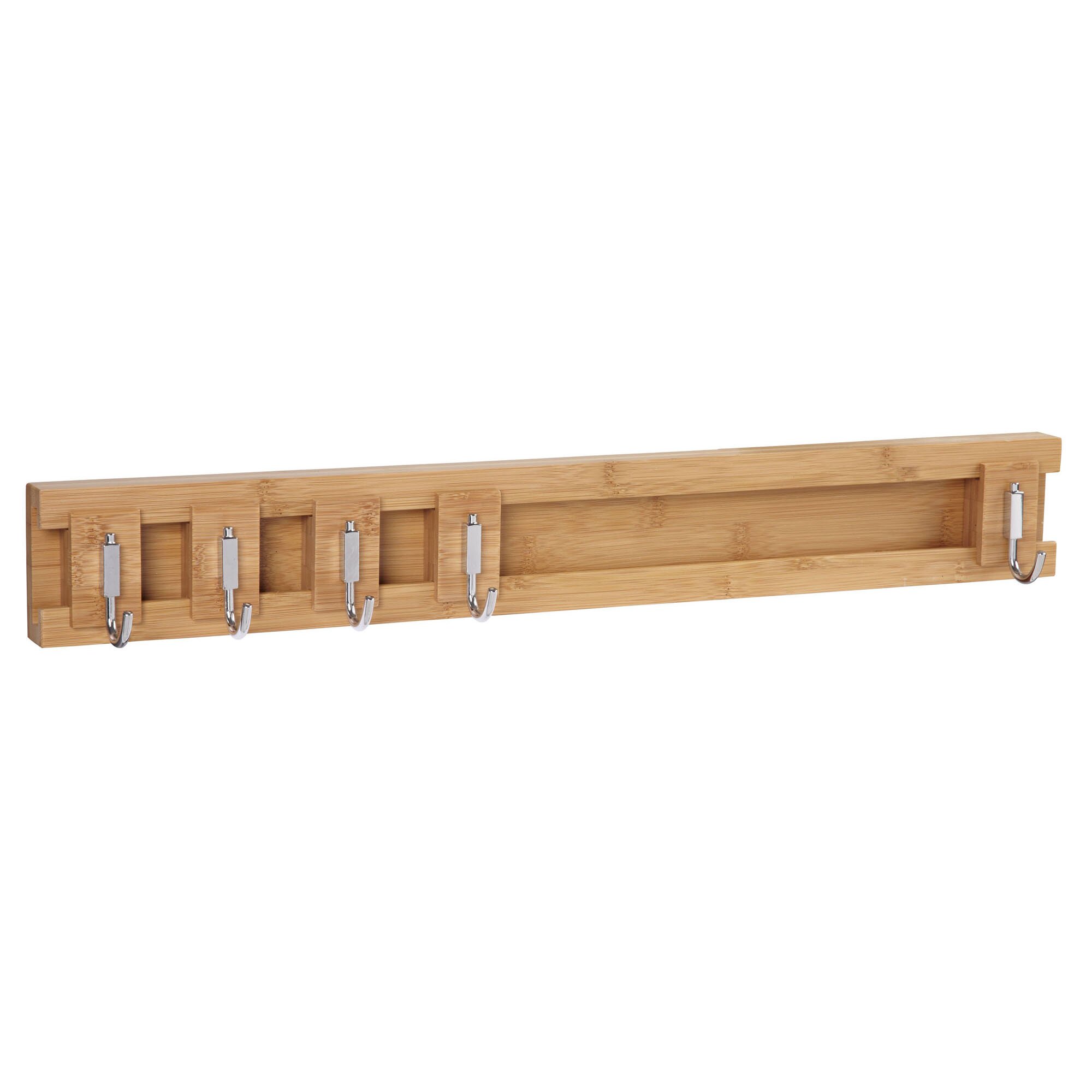 Household Essentials Bamboo Sliding 5-Hook Wall Coat Rack & Reviews ...