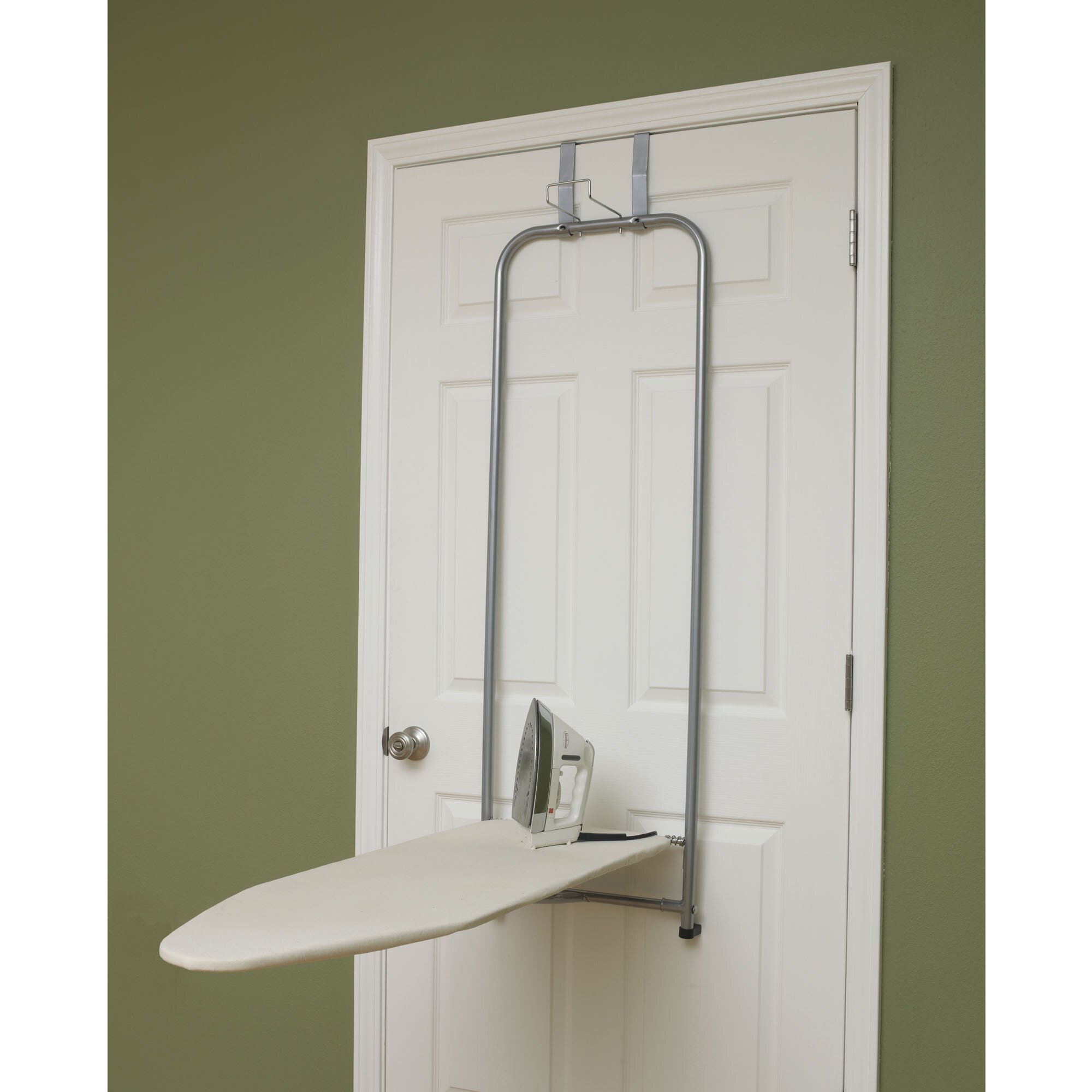 Household Essentials Over-the-Door Self Retracting Ironing Board ...