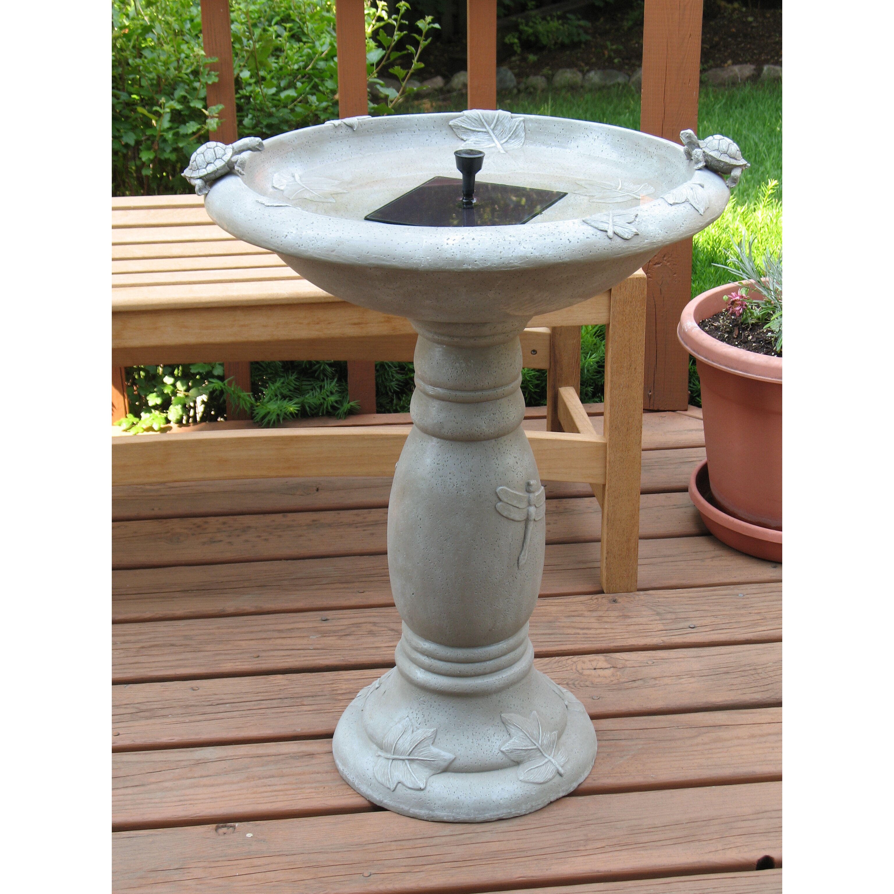 Smart Solar Country Gardens Solar Birdbath And Reviews Wayfair