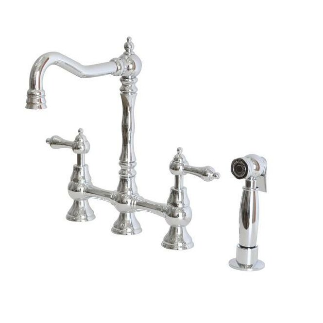 Belle Foret Double Handle Kitchen Faucet with Metal Lever Handles