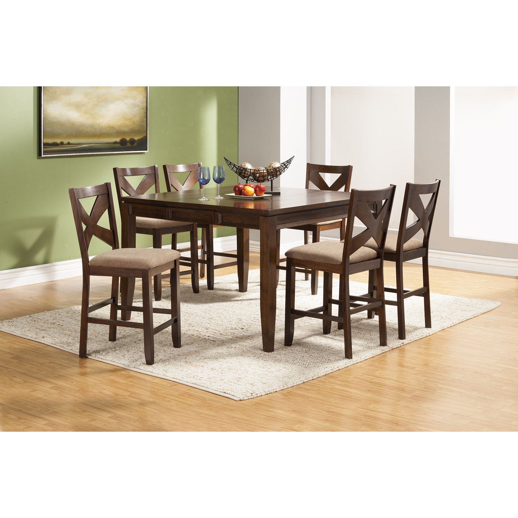 Alpine Furniture Albany 7 Piece Counter Height Dining Set & Reviews ...