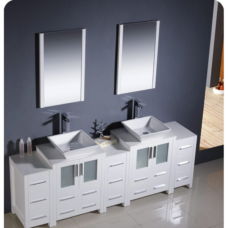 Fresca Torino 84" Double Modern Bathroom Vanity Set with ...